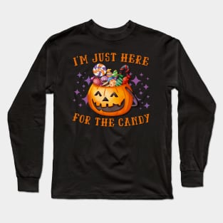 I'm Just Here For The Candy Funny Lazy Halloween Costume Long Sleeve T-Shirt